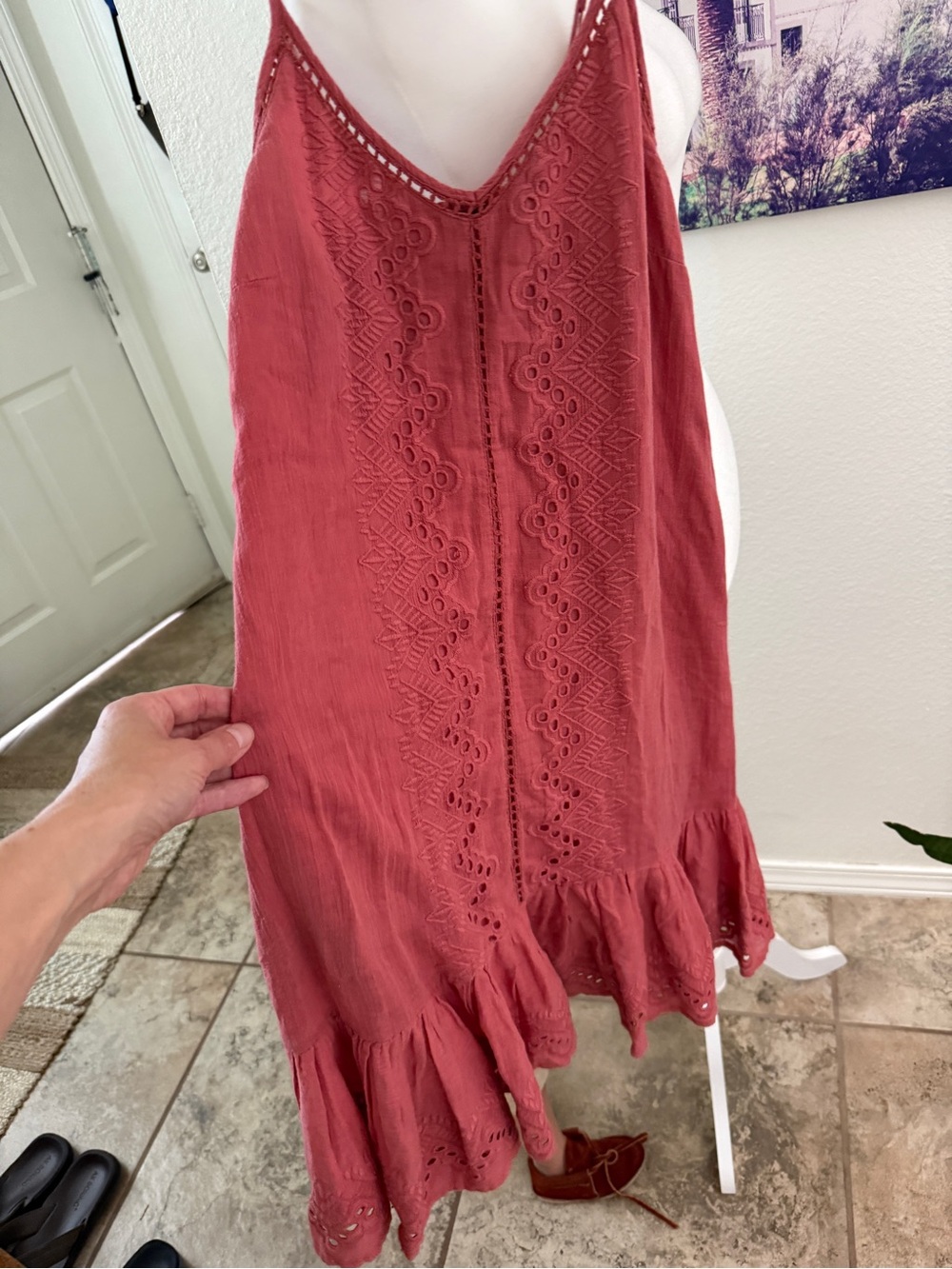 House of Harlow 1960 Eyelet Sundress in Rose